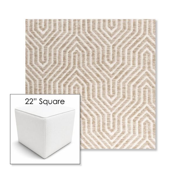 Picture of Etna Dune | 22" Square Outdoor Pouf or Ottoman | Sunbrella Fabrics