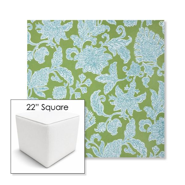 Picture of Floral Song Spring | 22" Square Outdoor Pouf or Ottoman | Sunbrella Fabrics