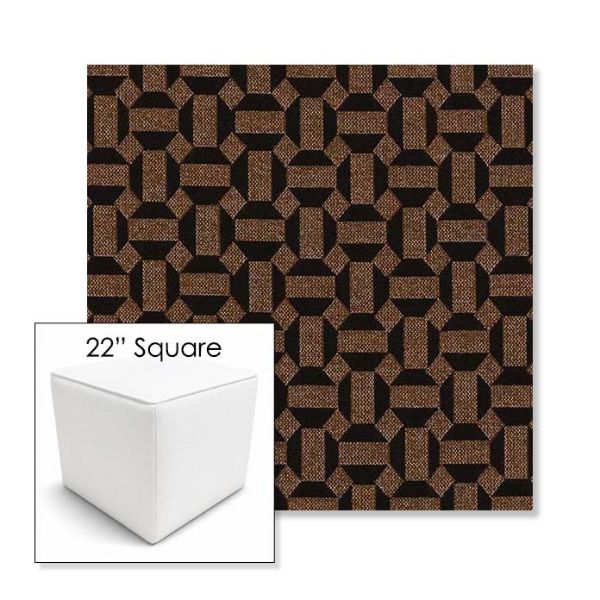 Picture of Hoopla Cola | 22" Square Outdoor Pouf or Ottoman | Sunbrella Fabrics
