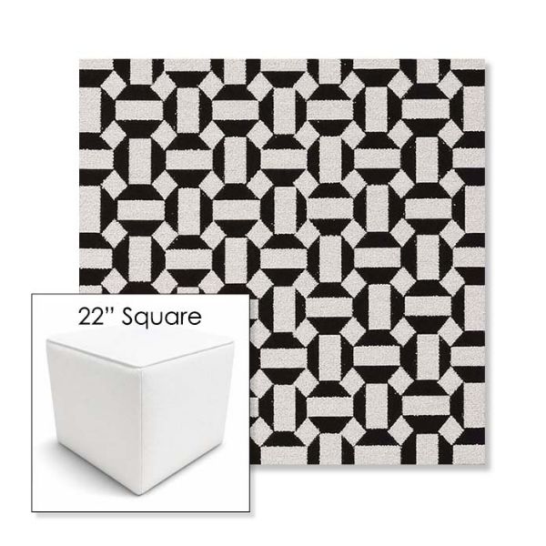 Picture of Hoopla Panda | 22" Square Outdoor Pouf or Ottoman | Sunbrella Fabrics