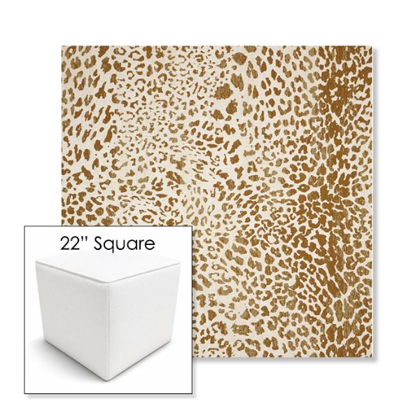 Picture of Instinct Toffee | 22" Square Outdoor Pouf or Ottoman | Sunbrella Fabrics