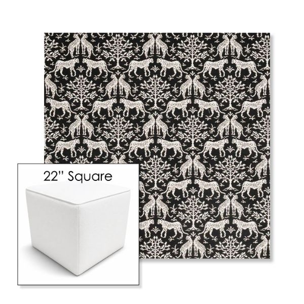 Picture of Jaipur Frame Onyx | 22" Square Outdoor Pouf or Ottoman | Sunbrella Fabrics