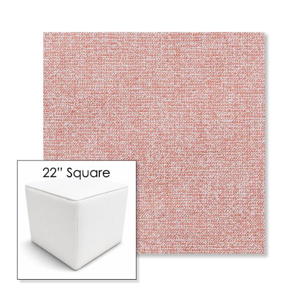 Picture of Kismet Coral | 22" Square Outdoor Pouf or Ottoman | Sunbrella Fabrics