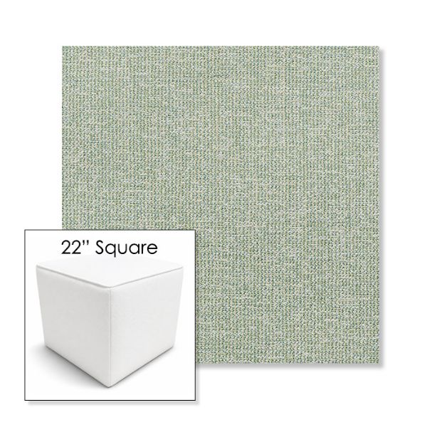 Picture of Kismet Moss | 22" Square Outdoor Pouf or Ottoman | Sunbrella Fabrics