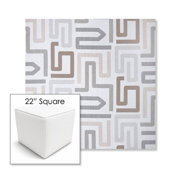 Picture of Labyrinth Cloud | 22" Square Outdoor Pouf or Ottoman | Sunbrella Fabrics
