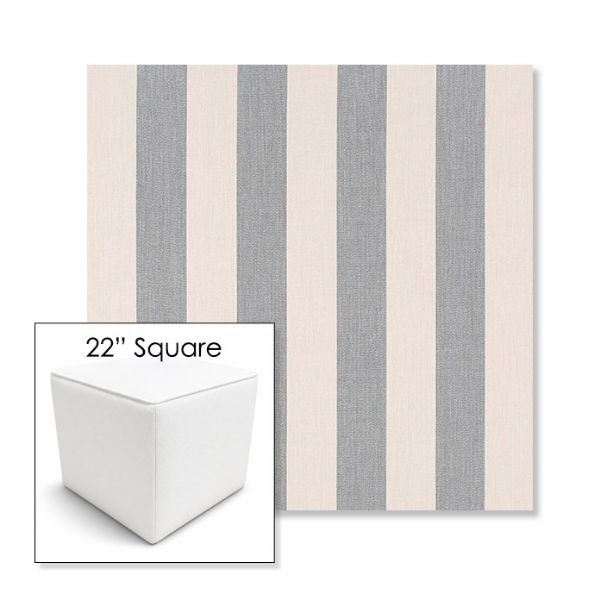 Picture of Leisure Denim | 22" Square Outdoor Pouf or Ottoman | Sunbrella Fabrics