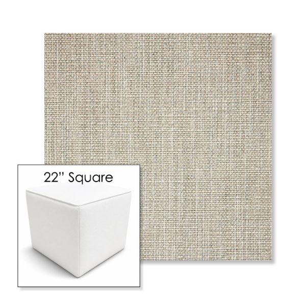 Picture of Linville Oyster | 22" Square Outdoor Pouf or Ottoman | Sunbrella Fabrics