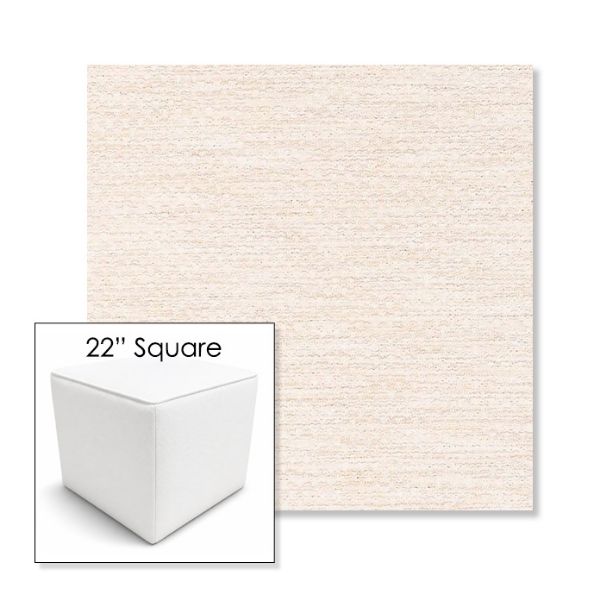 Picture of Litchfield Eggshell | 22" Square Outdoor Pouf or Ottoman | Sunbrella Fabrics