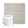 Picture of Litchfield Fog | 22" Square Outdoor Pouf or Ottoman | Sunbrella Fabrics