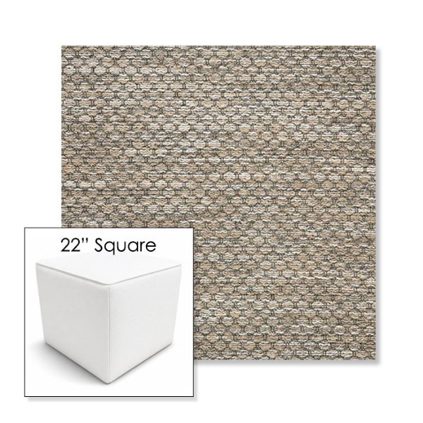Picture of Litchfield Pebble | 22" Square Outdoor Pouf or Ottoman | Sunbrella Fabrics