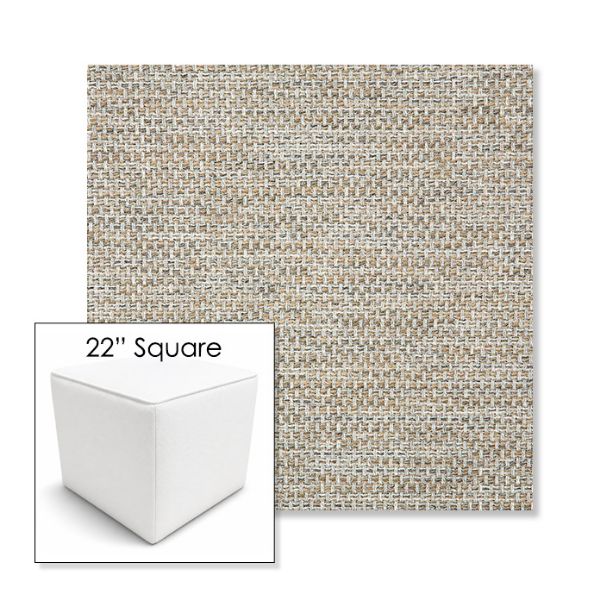 Picture of Mainstreet Dove | 22" Square Outdoor Pouf or Ottoman | Sunbrella Fabrics