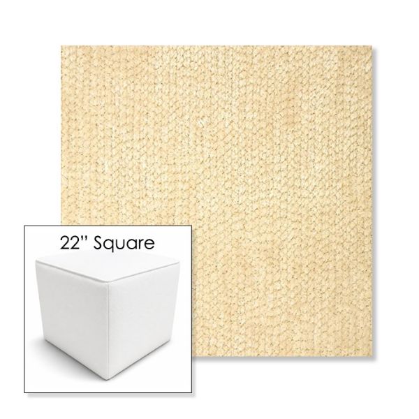 Picture of Margo Parchment | 22" Square Outdoor Pouf or Ottoman | Sunbrella Fabrics