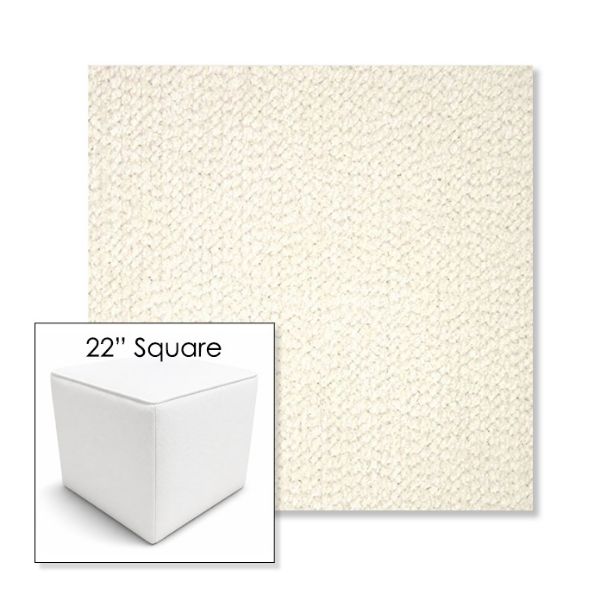 Picture of Margo Snow | 22" Square Outdoor Pouf or Ottoman | Sunbrella Fabrics