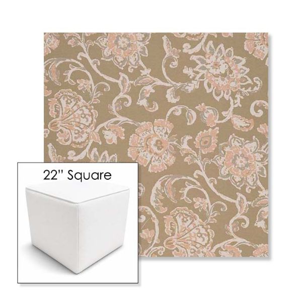 Picture of Martha Floral Spring | 22" Square Outdoor Pouf or Ottoman | Sunbrella Fabrics
