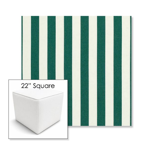 Picture of Mason Forest Green | 22" Square Outdoor Pouf or Ottoman | Sunbrella Fabrics