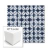Picture of Midori Indigo | 22" Square Outdoor Pouf or Ottoman | Sunbrella Fabrics
