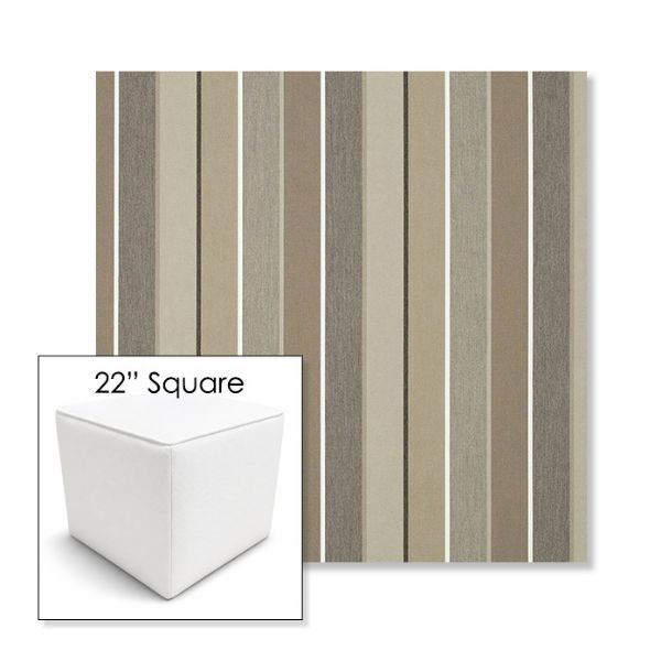 Picture of Milano Char | 22" Square Outdoor Pouf or Ottoman | Sunbrella Fabrics