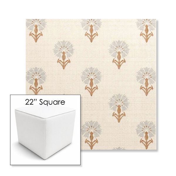 Picture of Mira Chai | 22" Square Outdoor Pouf or Ottoman | Sunbrella Fabrics