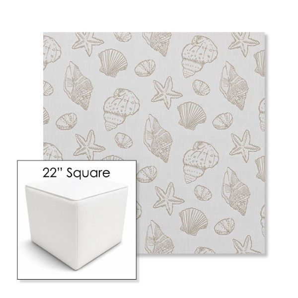 Picture of Nantucket Suntan | 22" Square Outdoor Pouf or Ottoman | Sunbrella Fabrics