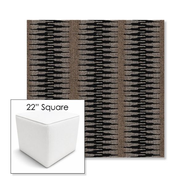 Picture of Ortiz Onyx | 22" Square Outdoor Pouf or Ottoman | Sunbrella Fabrics