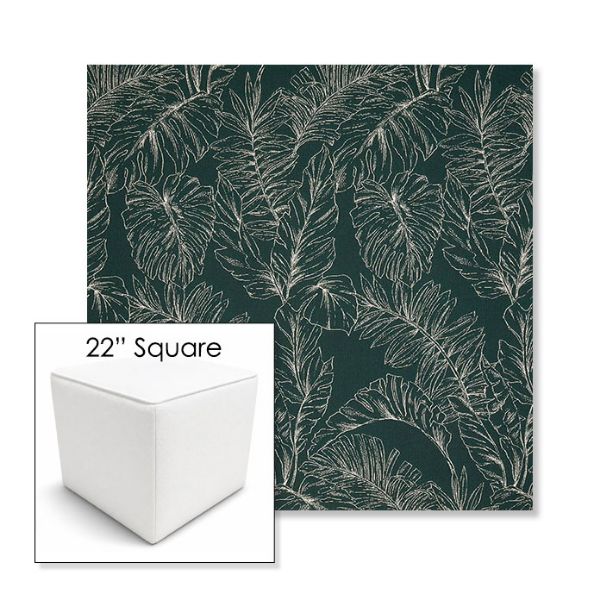 Picture of Palma Canopy | 22" Square Outdoor Pouf or Ottoman | Sunbrella Fabrics