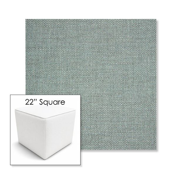 Picture of Piazza Mist | 22" Square Outdoor Pouf or Ottoman | Sunbrella Fabrics