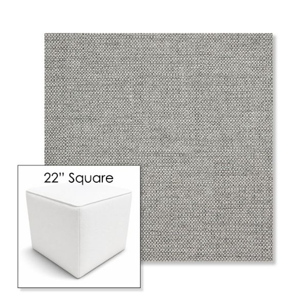 Picture of Piazza Stone | 22" Square Outdoor Pouf or Ottoman | Sunbrella Fabrics