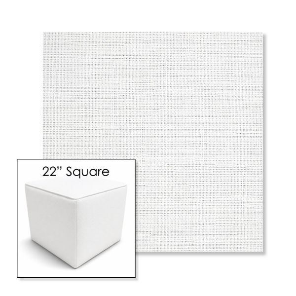 Picture of Piazza White | 22" Square Outdoor Pouf or Ottoman | Sunbrella Fabrics
