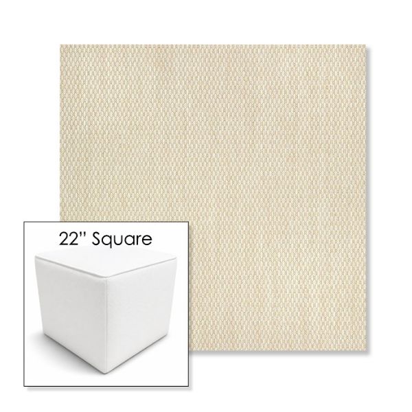 Picture of Pique Flax | 22" Square Outdoor Pouf or Ottoman | Sunbrella Fabrics