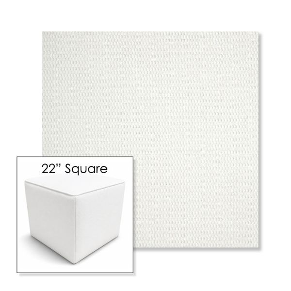 Picture of Pique Salt | 22" Square Outdoor Pouf or Ottoman | Sunbrella Fabrics