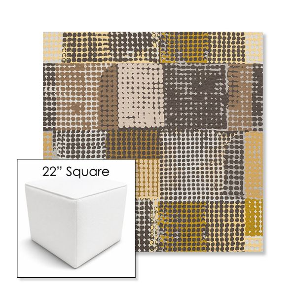 Picture of Pop Corn | 22" Square Outdoor Pouf or Ottoman | Sunbrella Fabrics