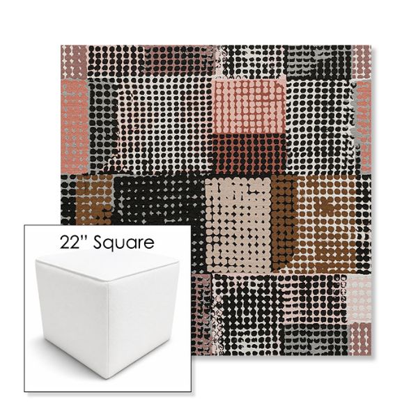 Picture of Pop Tart | 22" Square Outdoor Pouf or Ottoman | Sunbrella Fabrics