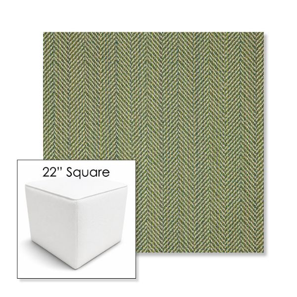 Picture of Posh Shamrock | 22" Square Outdoor Pouf or Ottoman | Sunbrella Fabrics