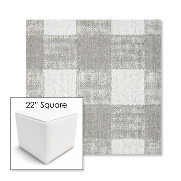 Picture of Preso Pebble | 22" Square Outdoor Pouf or Ottoman | Sunbrella Fabrics