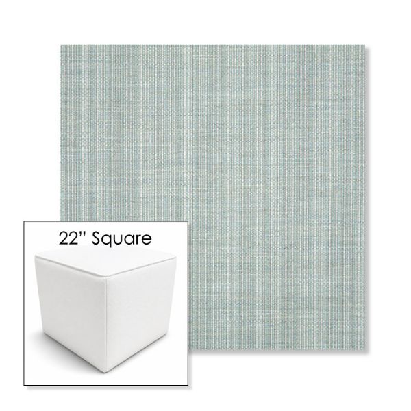 Picture of Proven Seaglass | 22" Square Outdoor Pouf or Ottoman | Sunbrella Fabrics