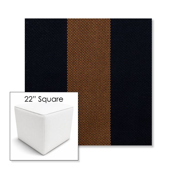 Picture of Rothko Bourbon Blue | 22" Square Outdoor Pouf or Ottoman | Sunbrella Fabrics