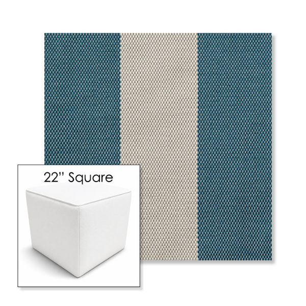 Picture of Rothko Curacao | 22" Square Outdoor Pouf or Ottoman | Sunbrella Fabrics