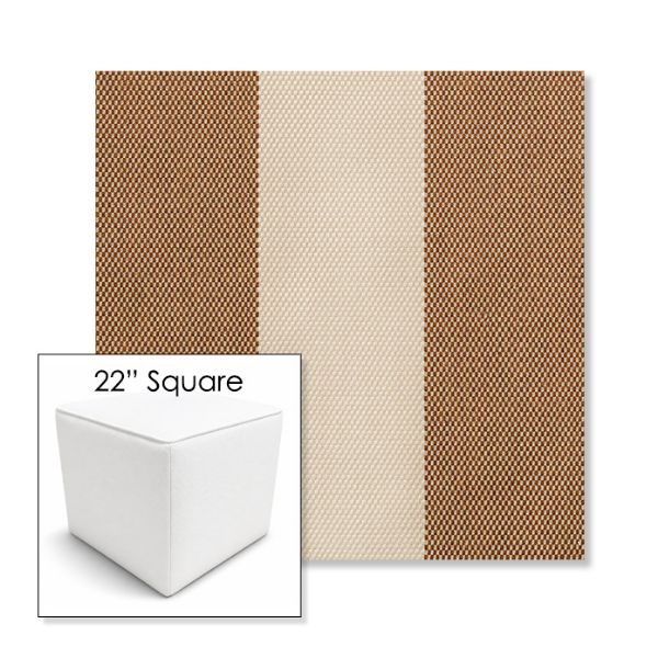 Picture of Rothko Latte | 22" Square Outdoor Pouf or Ottoman | Sunbrella Fabrics