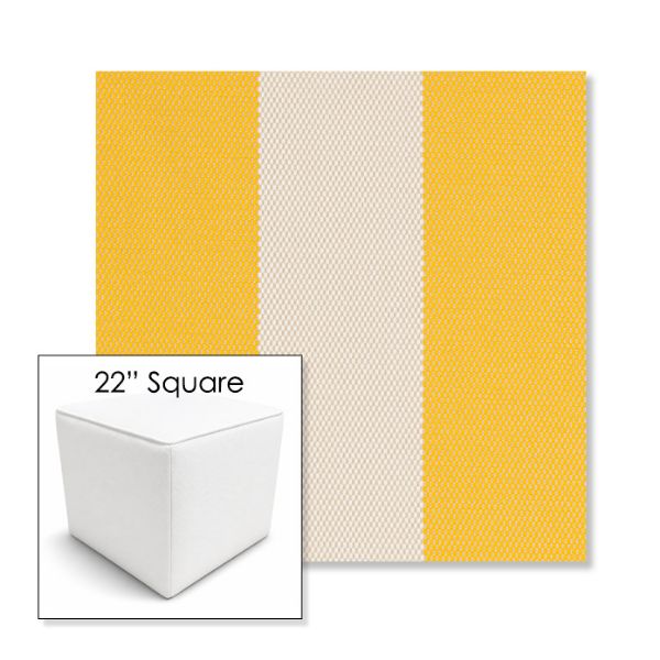 Picture of Rothko Lemonade | 22" Square Outdoor Pouf or Ottoman | Sunbrella Fabrics