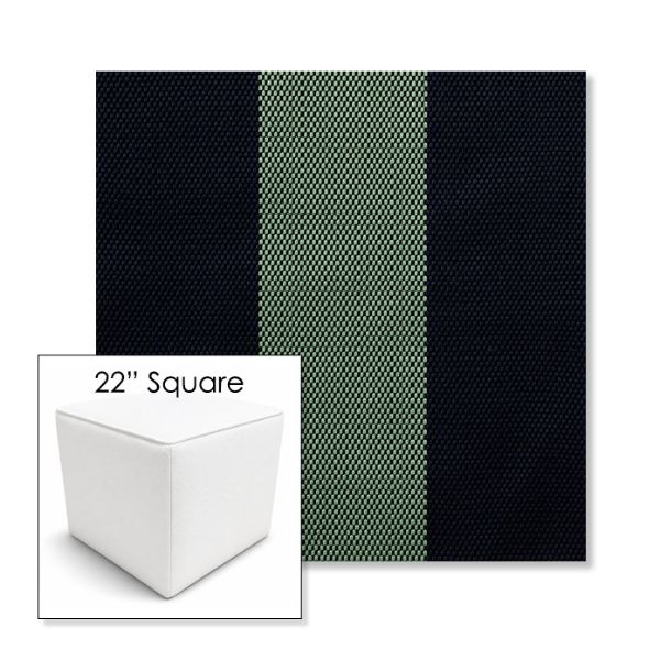 Picture of Rothko Mint Julep | 22" Square Outdoor Pouf or Ottoman | Sunbrella Fabrics