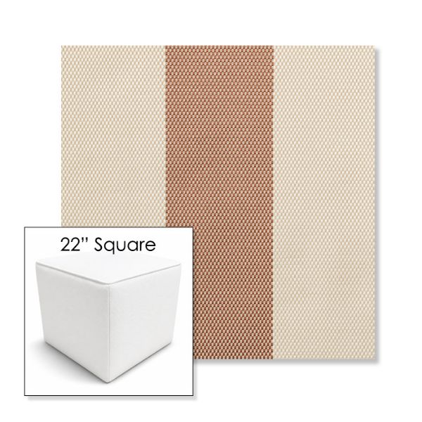 Picture of Rothko Pink Lady | 22" Square Outdoor Pouf or Ottoman | Sunbrella Fabrics