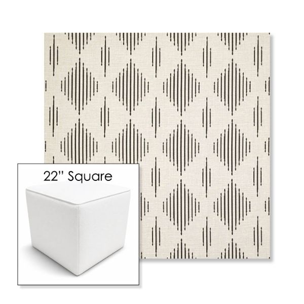 Picture of Spinner Diamond Onyx | 22" Square Outdoor Pouf or Ottoman | Sunbrella Fabrics