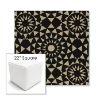 Picture of Sundial Starboard | 22" Square Outdoor Pouf or Ottoman | Sunbrella Fabrics