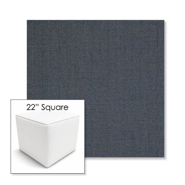 Picture of Switch Denim | 22" Square Outdoor Pouf or Ottoman | Sunbrella Fabrics