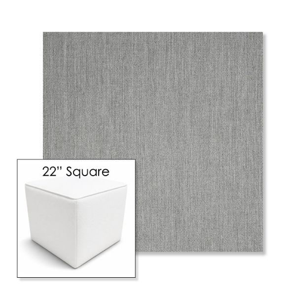 Picture of Switch Silver | 22" Square Outdoor Pouf or Ottoman | Sunbrella Fabrics
