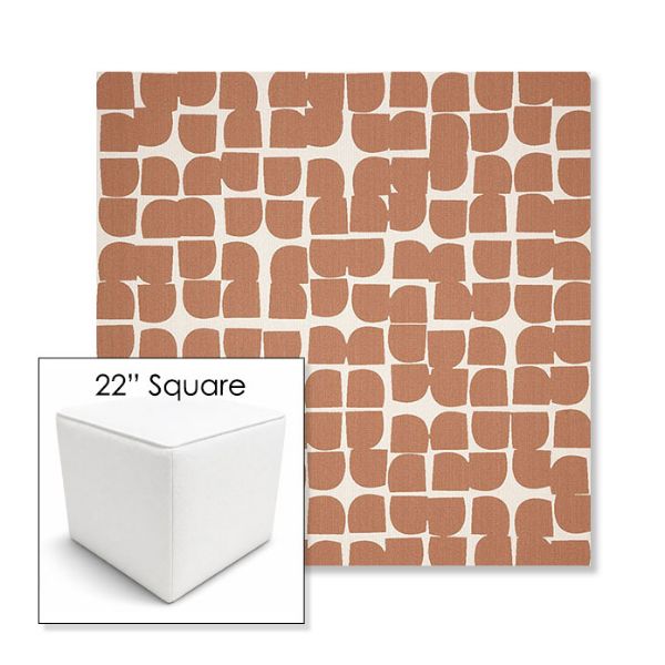 Picture of Toggle Canyon Rose | 22" Square Outdoor Pouf or Ottoman | Sunbrella Fabrics