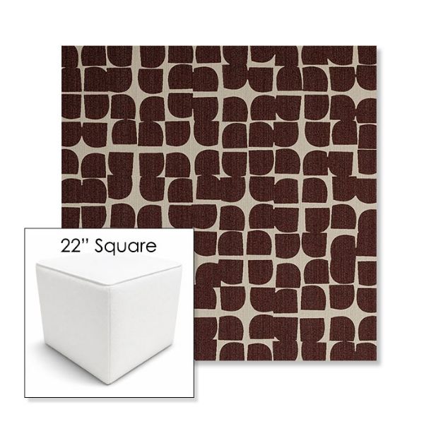 Picture of Toggle Plumberry | 22" Square Outdoor Pouf or Ottoman | Sunbrella Fabrics