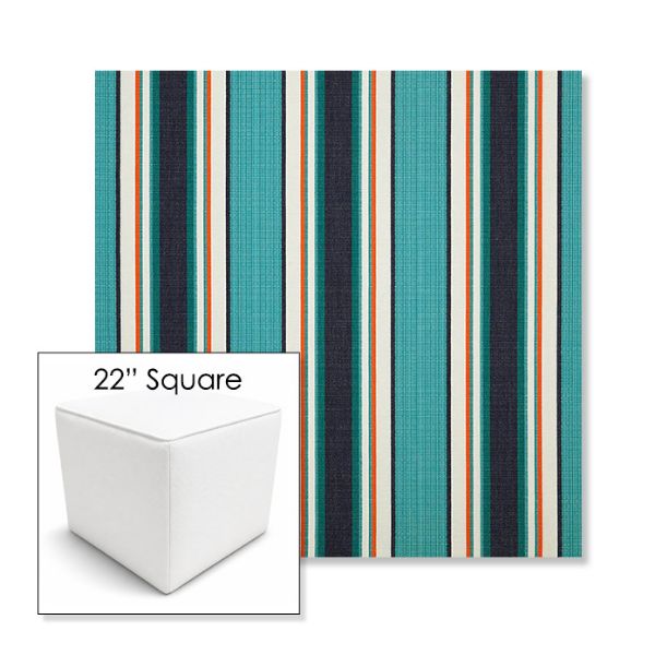 Picture of Token Surfside | 22" Square Outdoor Pouf or Ottoman | Sunbrella Fabrics