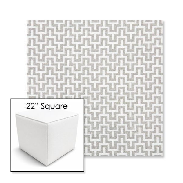 Picture of Underline Dove | 22" Square Outdoor Pouf or Ottoman | Sunbrella Fabrics