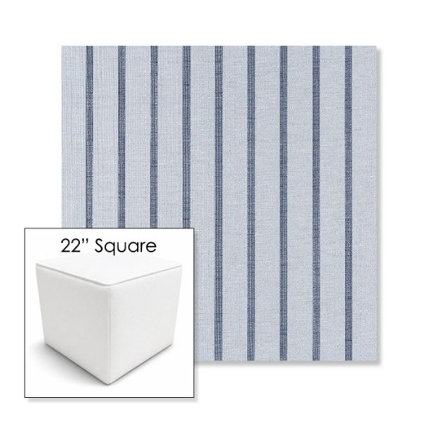 Picture of Unwind Sky | 22" Square Outdoor Pouf or Ottoman | Sunbrella Fabrics